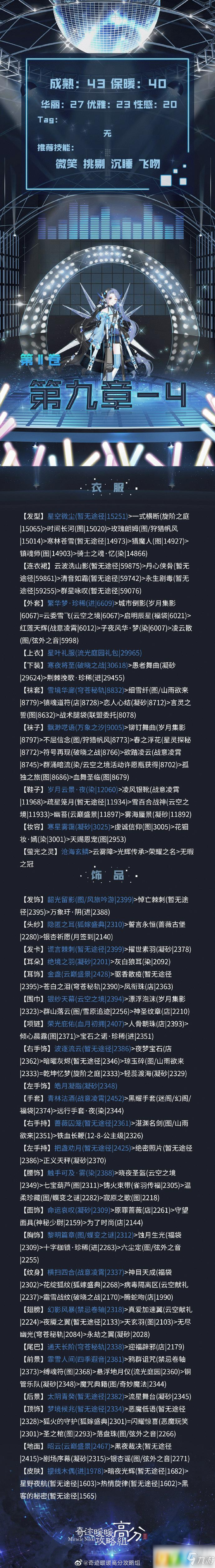 奇迹暖暖第二卷9-4怎么过 卷二9-4极限高分搭配攻略